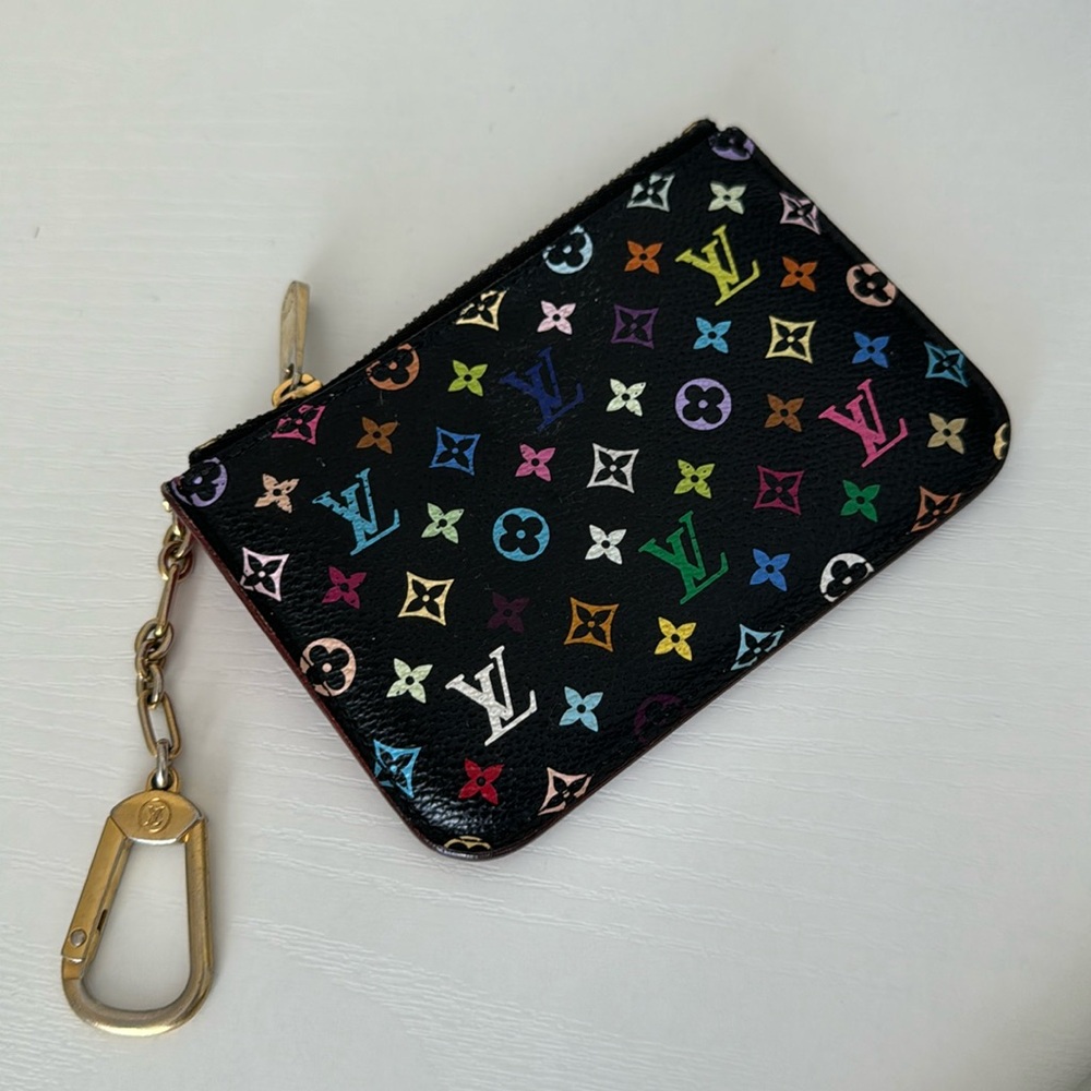 Louis Vuitton Monogram Multicolor Key Pouch Black Grenade